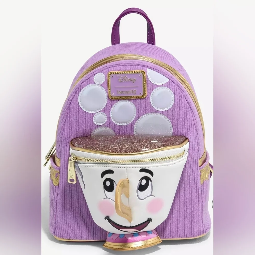 Disney Beauty & the Beast Chip Corduroy LOUNGEFLY Mini Backpack